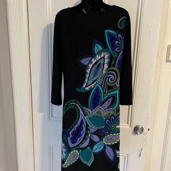 Sandra Darren Womens 3/4 Sleeve Shift Dress - Picture 2 of 2